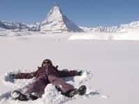 Zermatt - snow angel and matterdorn