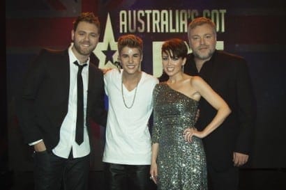 Dannii Minogue and Justin Bieber Dannii Minogue and Justin Bieber