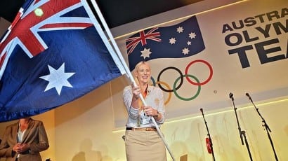 Lauren Jackson Aussie flag bearer