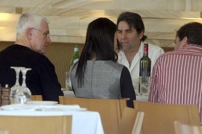 Lucky Gattellari (white shirt) dines with Ron Medich (black shirt) the day after Michael McGurk's murder. Lucky Gattellari (white shirt) dines with Ron Medich (black shirt) the day after Michael McGurk's murder.
