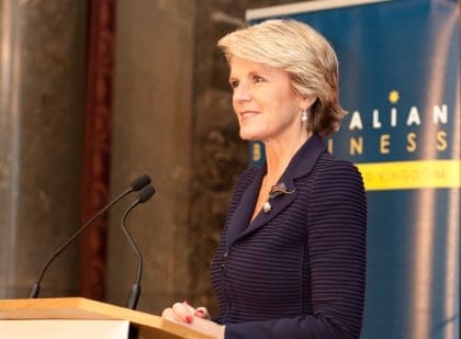 Australian Woman of the Year in the UK Award 2014 - The Rt. Hon. Julie Bishop MP Australian Minister for Foreign Affairs
