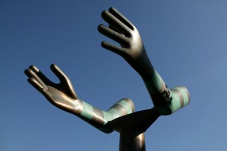 LEEDS Millennium Sq Hands sculpture