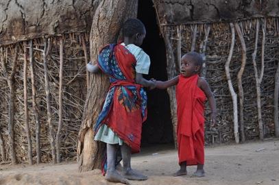 Shaking hands - Kenya Masai