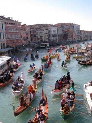 Venice carnival boats