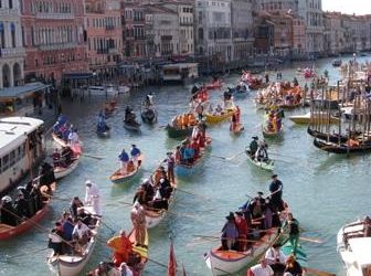 Venice carnival boats