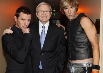 Kevin Rudd with Bruno