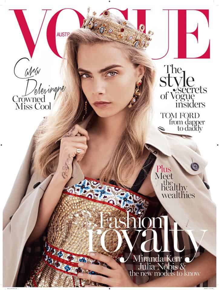 Cara Delevingne on the cover of Vogue Australia