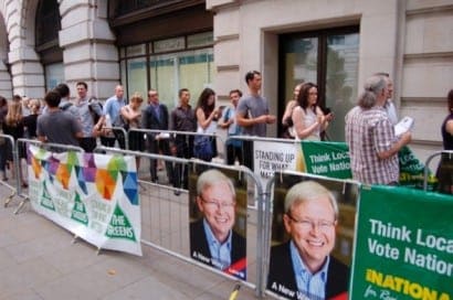 Voting in Australian federal election 2013 Australia House