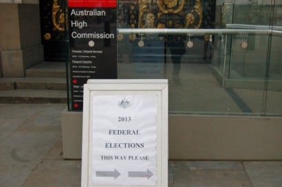 Voting in Australian federal election 2013 Australia House