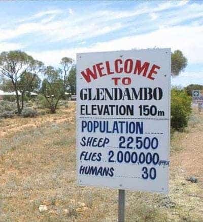 Glendambo funny sign Australia