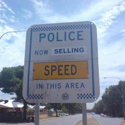 funny police speed sign australia