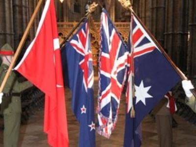 Anzac Day in London - flags