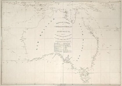 Australia map by Matthew Flinders 1814