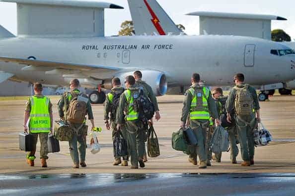 Air Force Aircraft & Personnel Depart For The Middle East