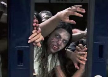 zombies on a train prank video
