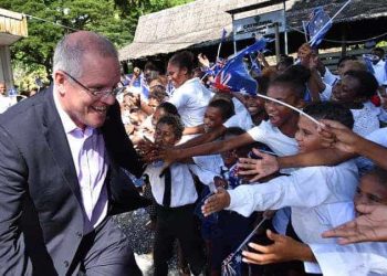 Scott Morrison has heavily promoted his government’s ‘Pacific Step Up’, but it hasn’t invested the requisite funds to support the initiative diplomatically. Darren. (England/AAP/The Conversation)