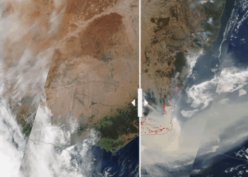 South East Australia before and after the bushfires. (NASA’s Worldview application)