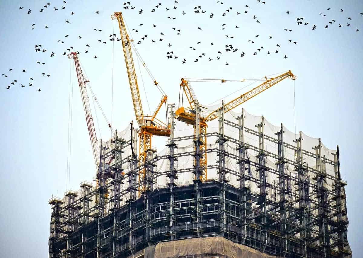 Building Construction Site Cranes Architecture