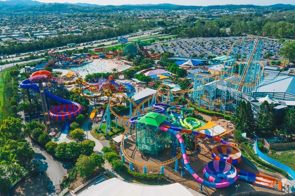An aerial view of Dreamworld. Photo credit:: Dreamworld Facebook page