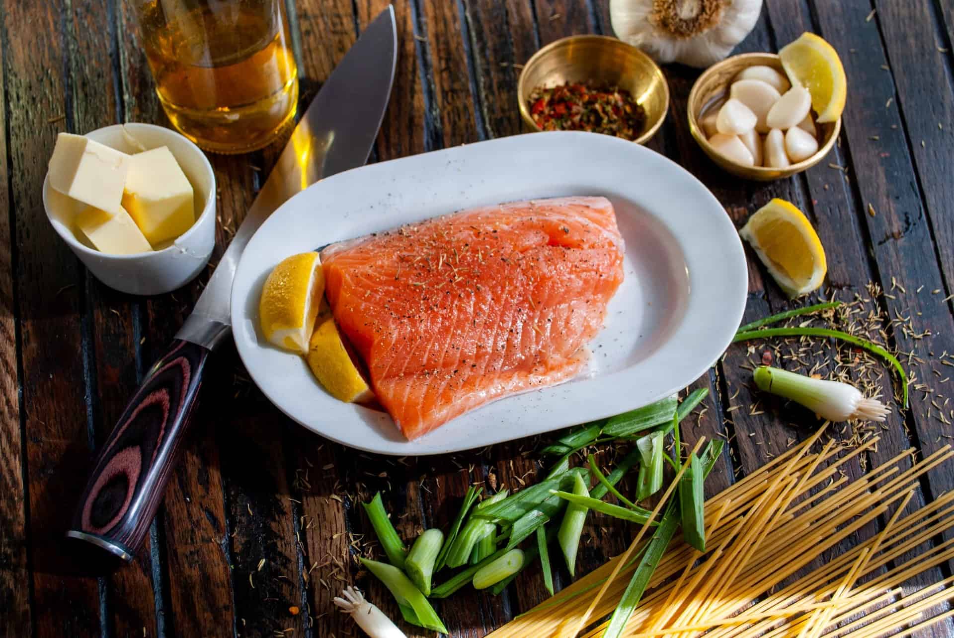 Serving up salmon, with buckwheat blinis