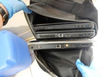 Electronic devices seized by police in Katherine. Photo credit: AFP