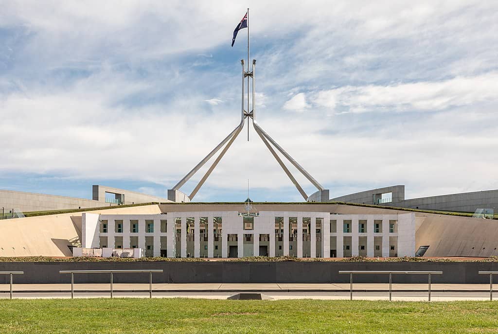 Parliament House in Canberra. Photo credit: Wikimedia Commons