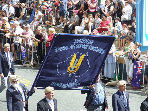 SASR veterans on parade in Brisbane. Photo credit:  David Jackmanson via Wikimedia Commons