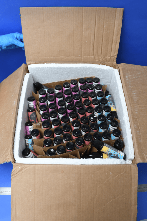 The drug haul hidden in a parcel. Photo credit: AFP