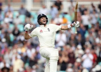 Jubilation: England cricket captain Joe Root celebrates a match-winning double century against India, February 2021. Adam Davy/PA Images/Alamy Stock Photo