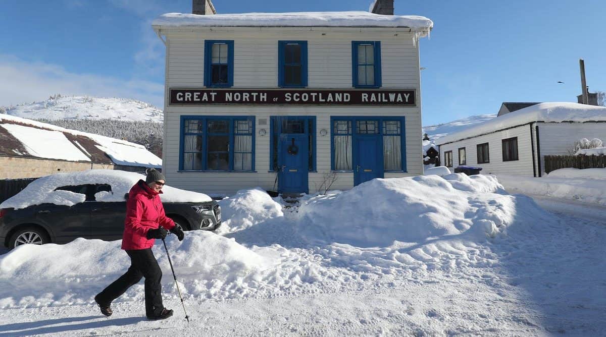 Braemar, Aberdeenshire, which recorded the UK’s lowest temperature since 1995. Jane Barlow/PA
