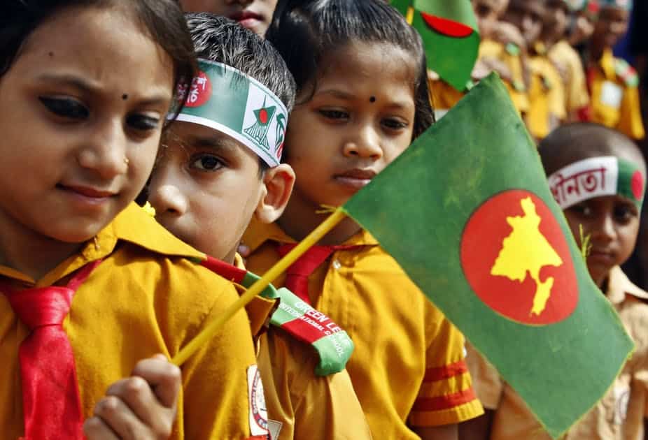 Bangladeshi children at the Independence Day celebrations in Dhaka in 2012. AP Photo/Pavel Rahman