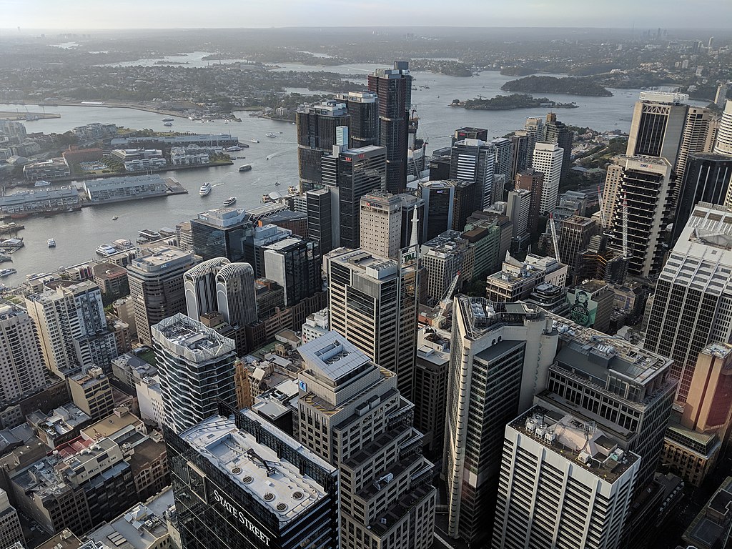 Sydney CBD from the Sydney Tower Observation Deck. Photo credit: MDRX via Wikipedia