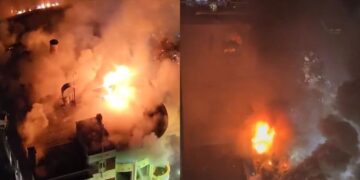 Goldfingers building went up in flames after midnight on Tuesday